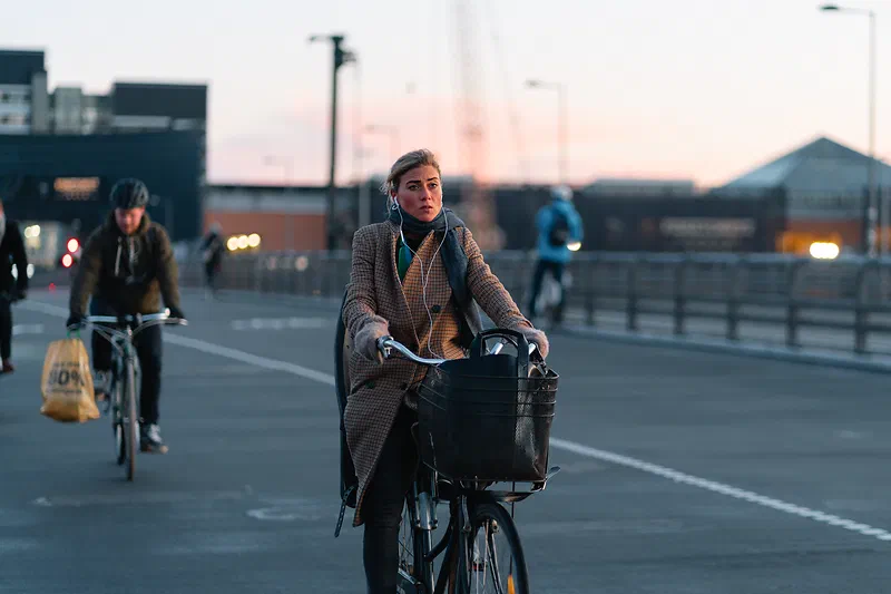 Bicycle in Copenhagen, and a good example of how well the autofocus tracking works. It locks onto the face and keeps tracking. Shot with the Sony FE 85mm f1.8.