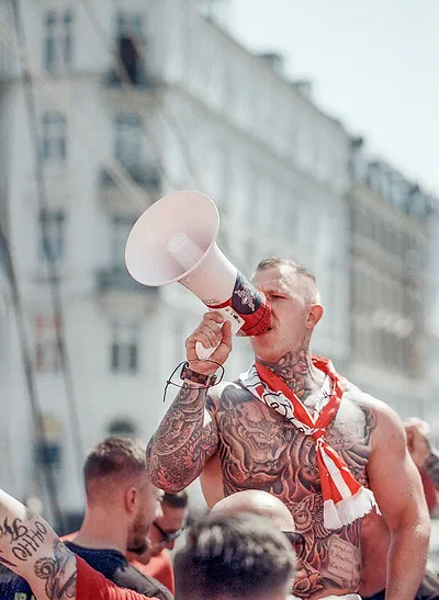 Danish football fan, shot on Silbersaltz 500t with the Tamron SP 85mm F/1.8 Di VC USD